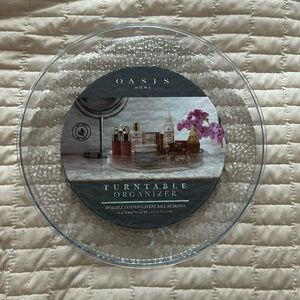 Clear plastic turntable organizer for home or bathroom
